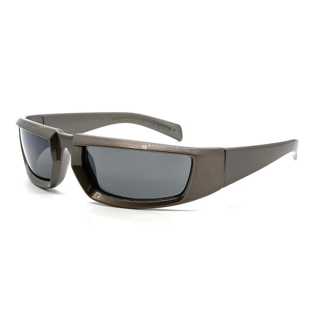 Sunglasses Sports UV400 Protection Gray Frame Fishing Running Shades Retro Gafas